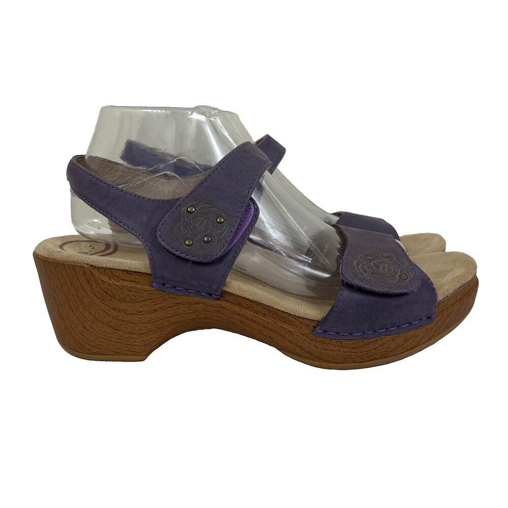Dansko Sonnet Sandals US 11.5-12 EU 42 Leather Comfort Wedge Embroidered Floral